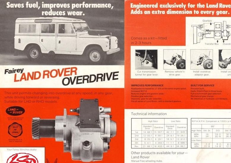 FAIREY OVERDRIVES for LT76 and LT95 Gearboxes